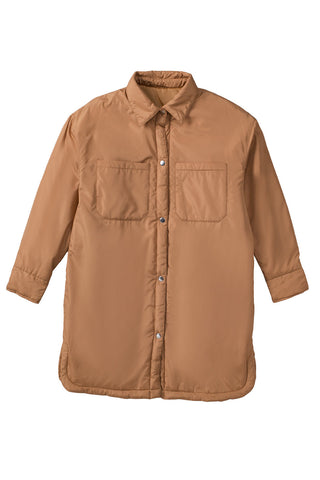 Brown Button Down Padded Jacket With Pockets