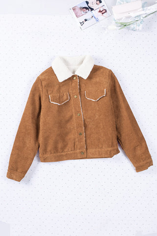 Brown Sherpa Lining Corduroy Jacket