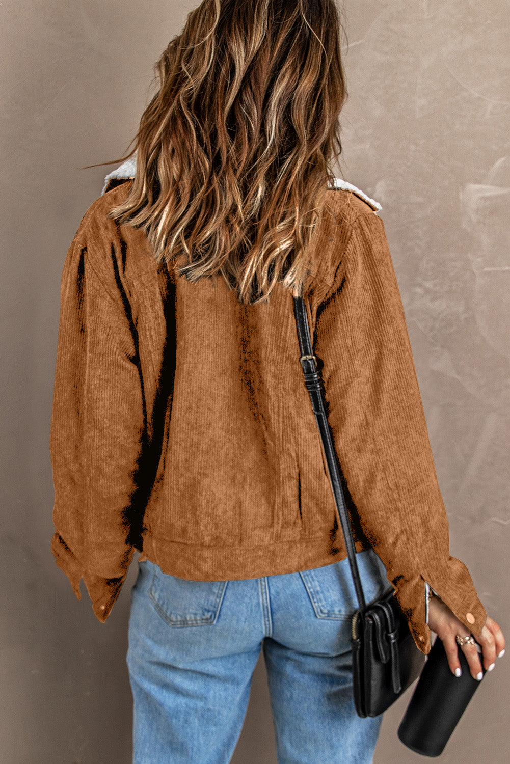 Brown Sherpa Lining Corduroy Jacket