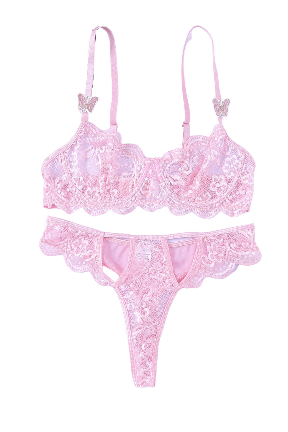 Butterfly Cut-Out Lace Bra And Panty Set