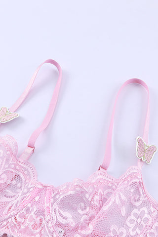 Butterfly Cut-Out Lace Bra And Panty Set