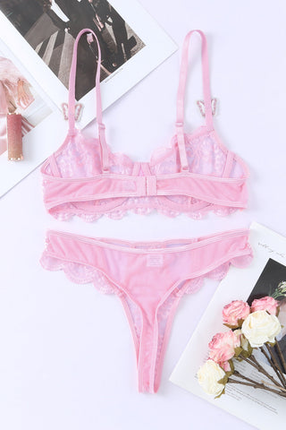 Butterfly Cut-Out Lace Bra And Panty Set