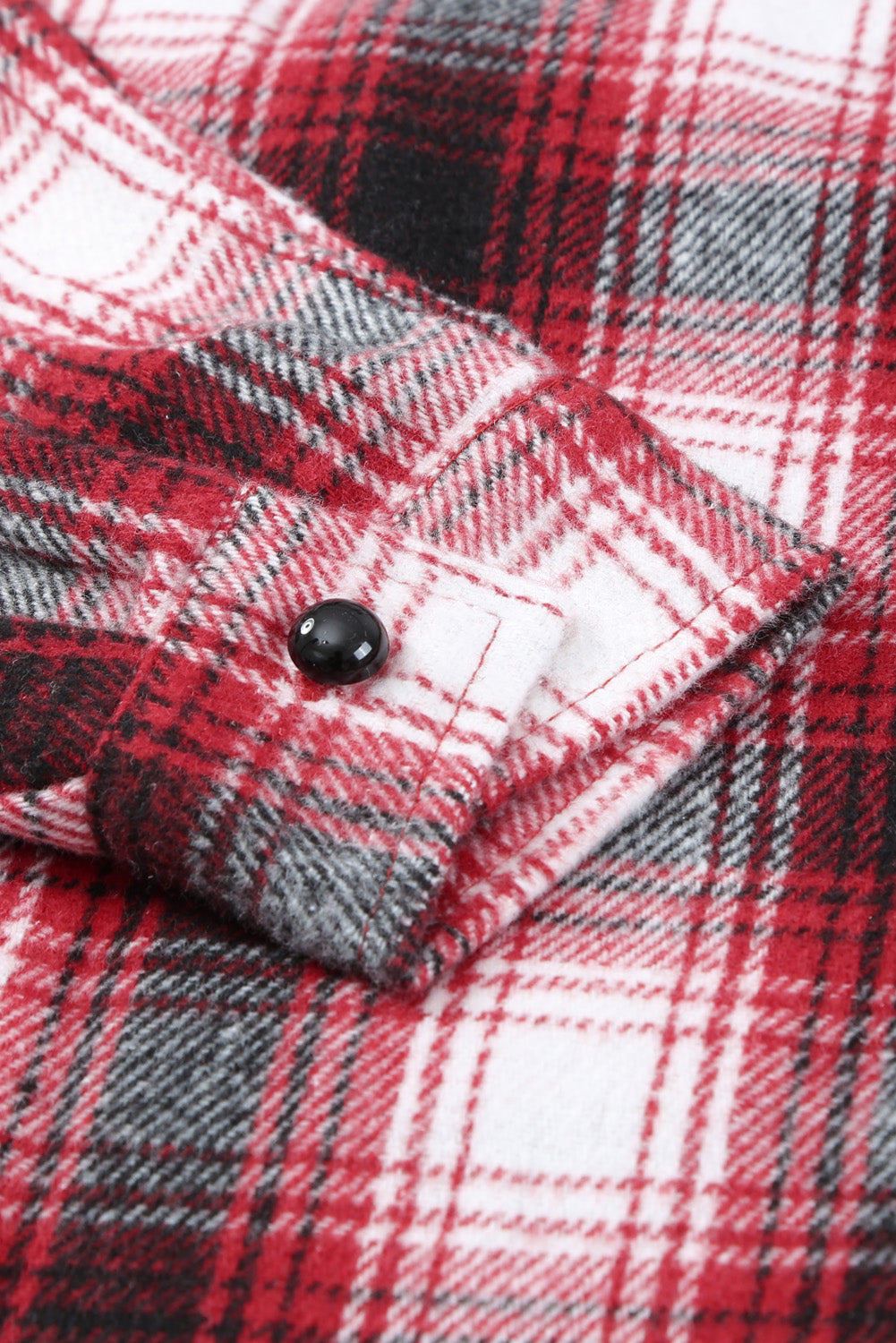 Buttons Pocketed Plaid Shacket