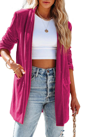 Casual Pocketed Velvet Blazer