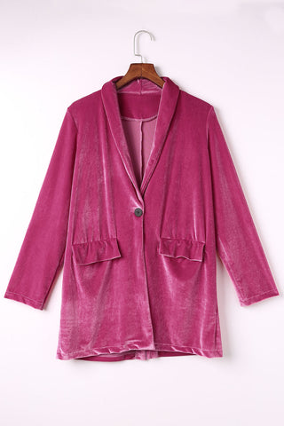 Casual Pocketed Velvet Blazer