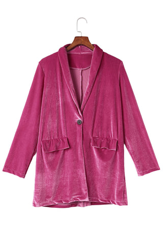 Casual Pocketed Velvet Blazer