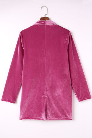 Casual Pocketed Velvet Blazer