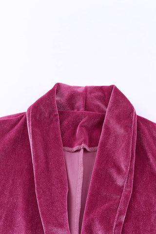 Casual Pocketed Velvet Blazer