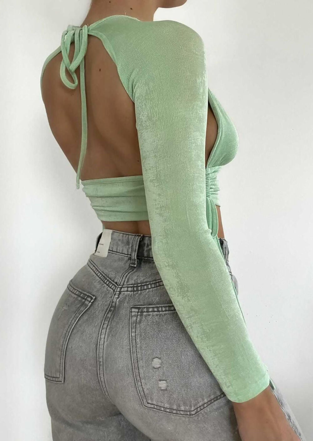 Backless String Crop Grace Backless Crop Top – Orro Shop