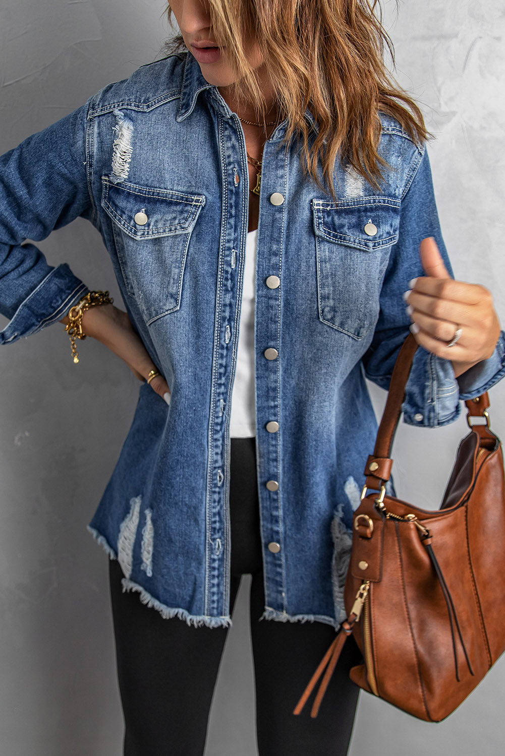 Distressed Denim Jacket