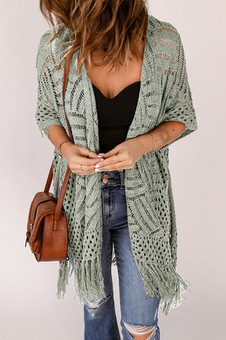 Loose Knitwear Kimono with Slits