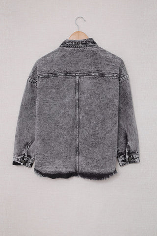 Gray Bleach Wash Denim Jacket