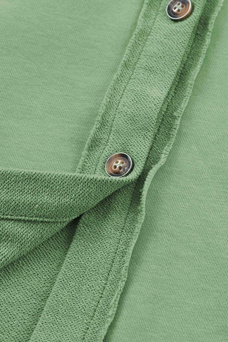 Green Buttoned Long Sleeve Pocketed Shirt Jacket