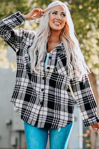 Grid Print Boyfriend Shacket