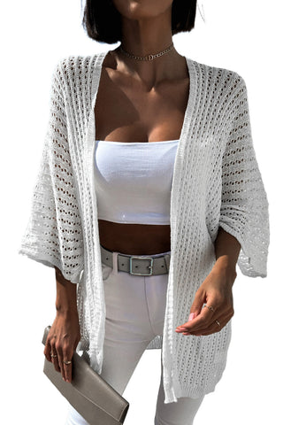 Hollow-out Knit Kimono Lightweight Cardigan