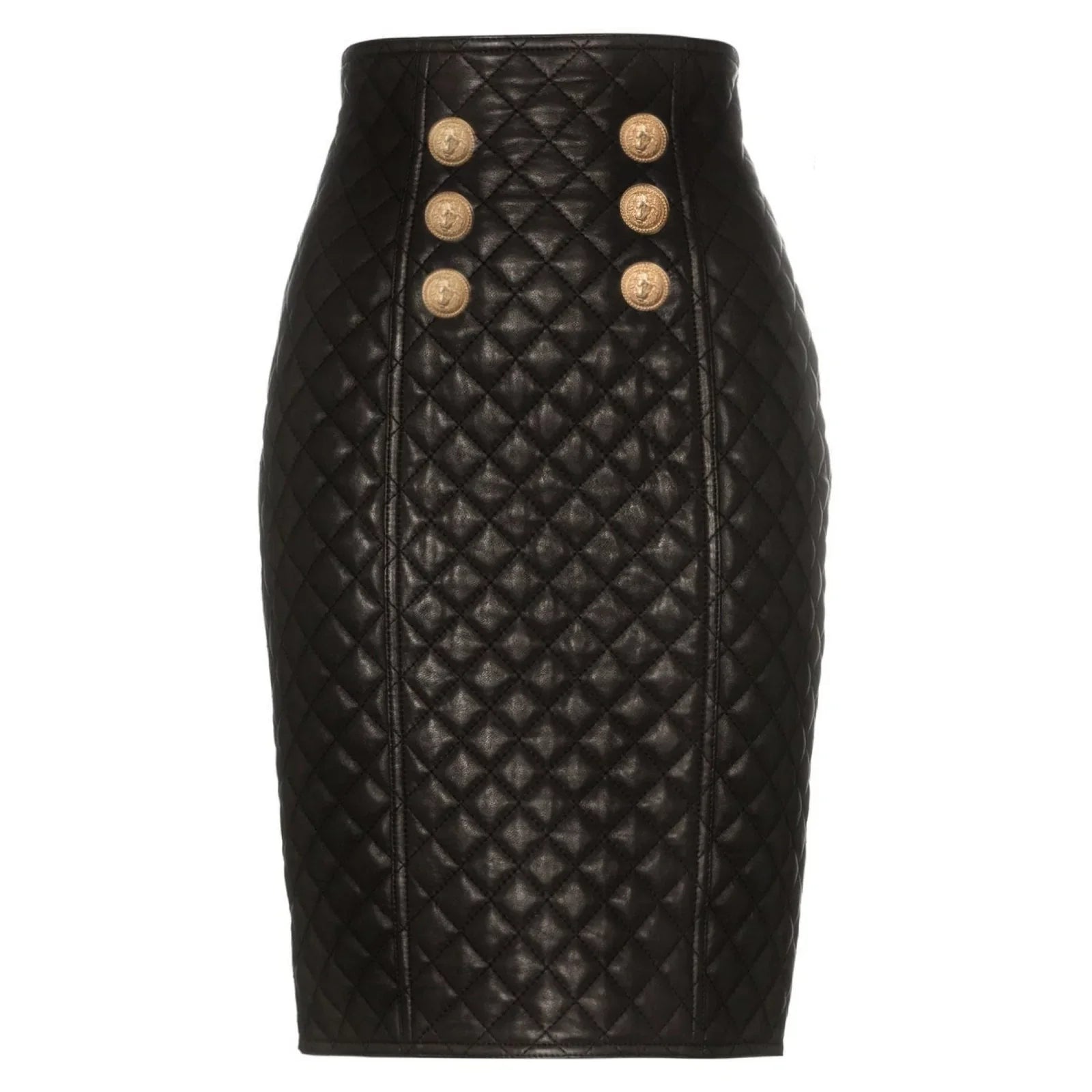 Arlene Quilted Leather Skirt