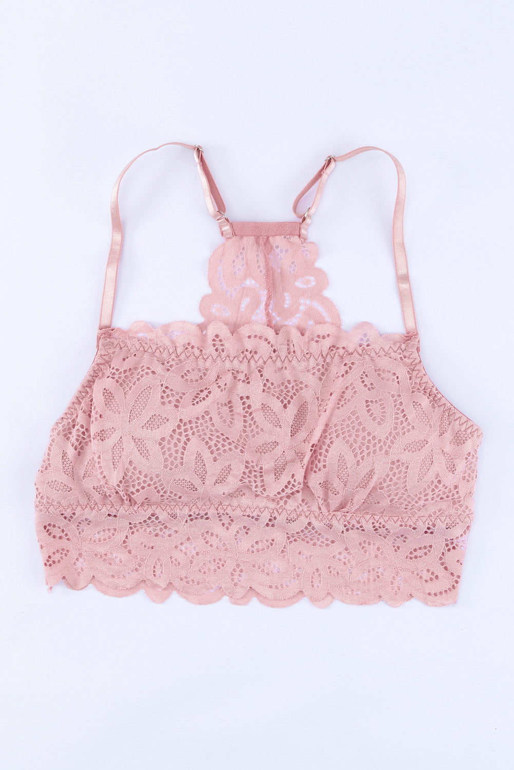 Lace Criss Cross Spaghetti Strap Bra