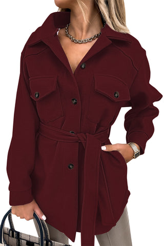 Lapel Button-Down Coat With Chest Pockets