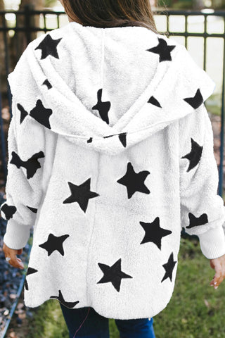 Lapel Collar Scatter Star Fuzzy Coat