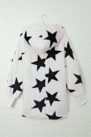 Lapel Collar Scatter Star Fuzzy Coat