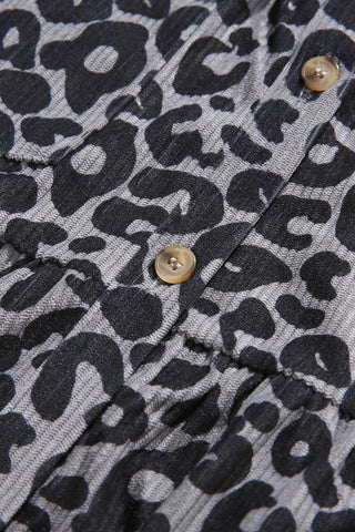 Leopard Corduroy Ruffled Shacket