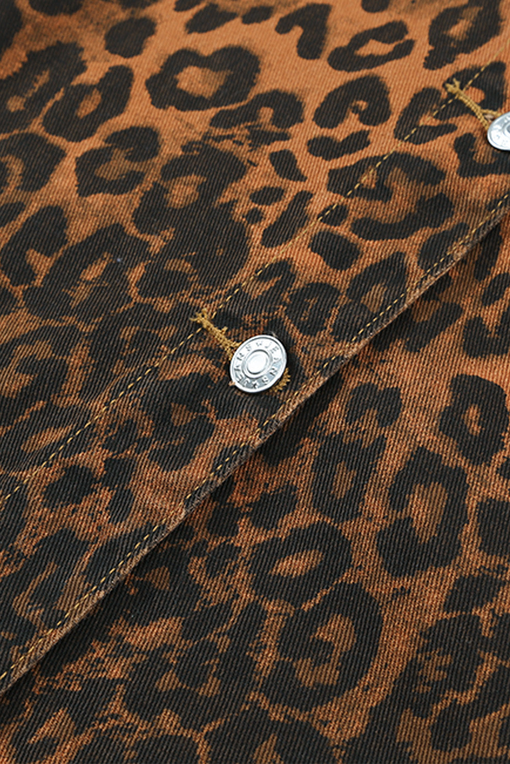 Leopard Leopard Ripped Hooded Denim Jacket