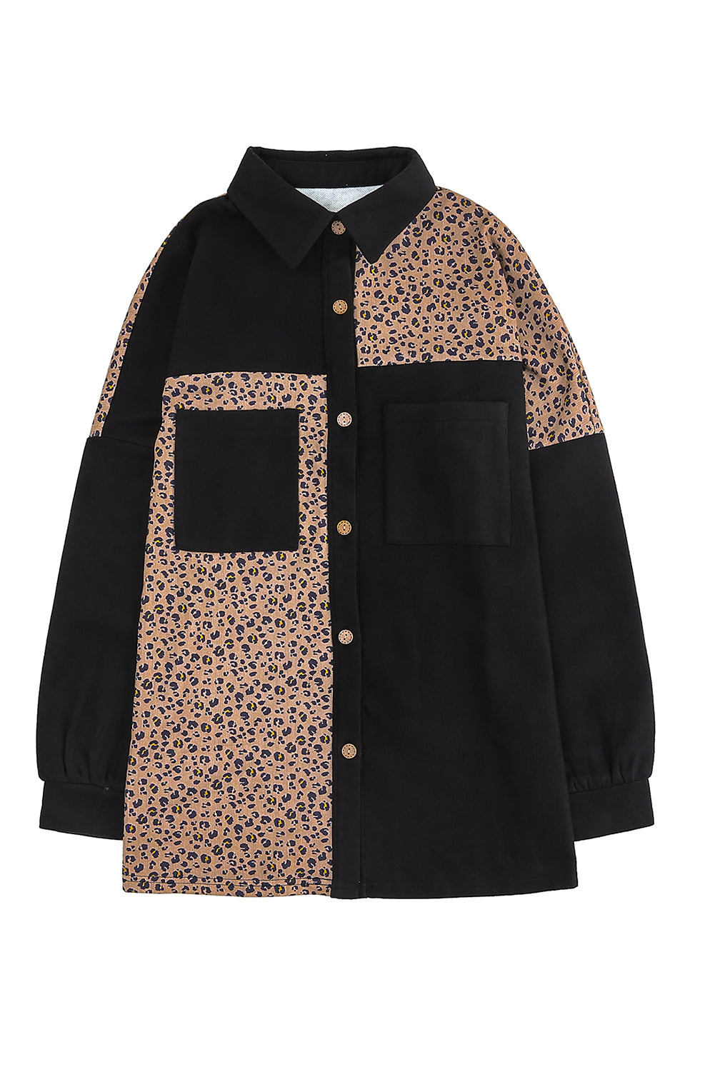 Leopard Patchwork Shacket Jacket