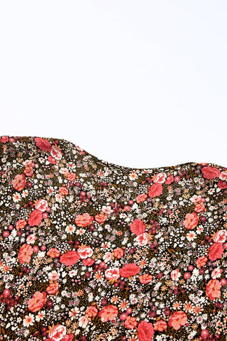 Kimono multicolore ouvert sur le devant à imprimé floral bohème