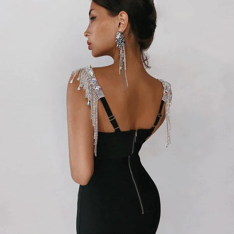 Muse Bandage Dress with Rhinestones