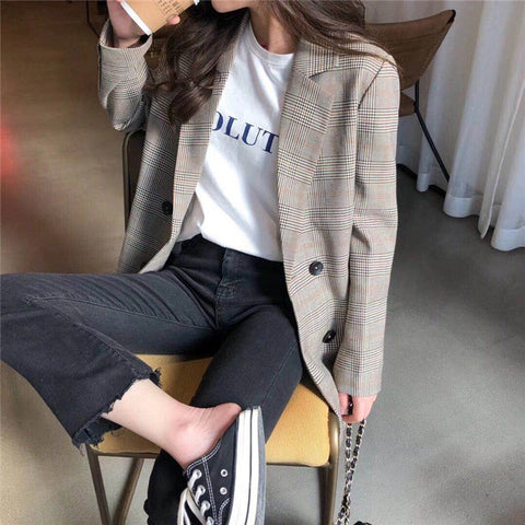 Leila Plaid Blazer