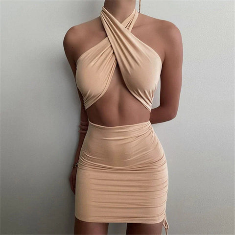 Linda Cut Out Halter Dress