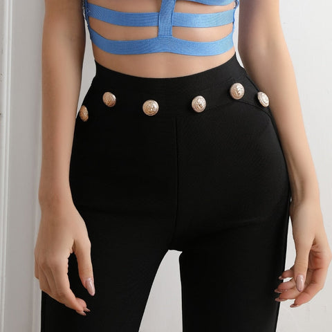 Luna High Waisted Flare Bandage Pants