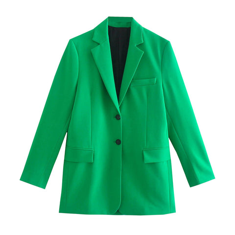 Ensemble blazer long oversize et mini-jupe Kira Green