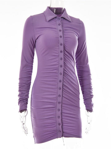 Makayla Long Sleeve Ruched Dress