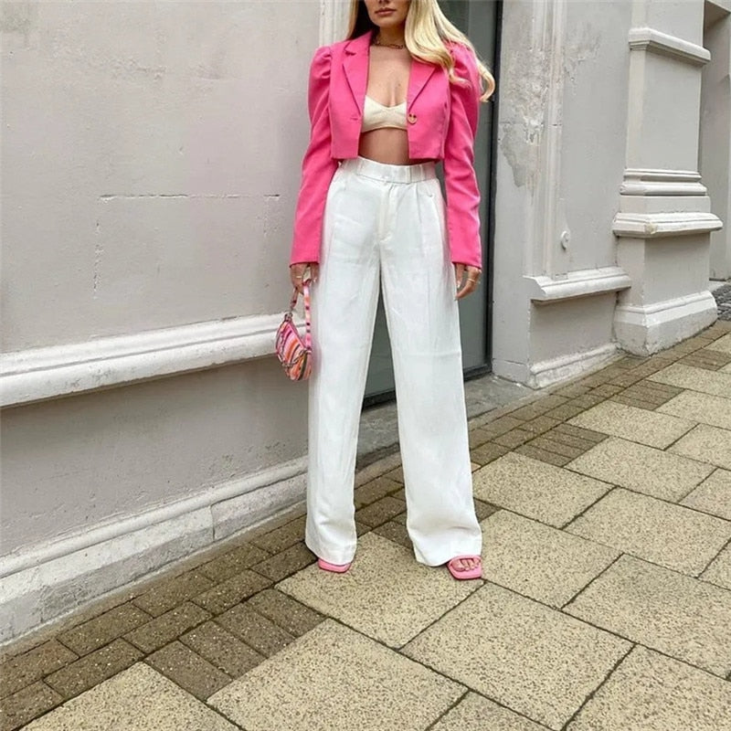 Beck Pink Cropped Blazer