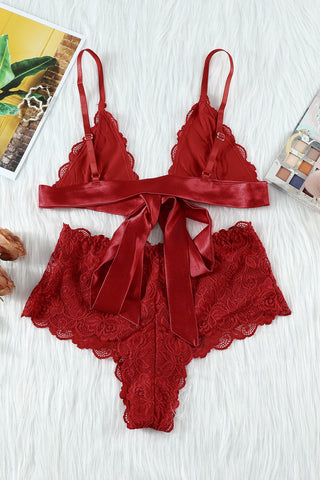 Romantic Love – Rotes Spitzen-Bralette-Dessous-Set