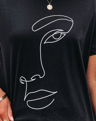 Sketched Cotton Abstract Tee