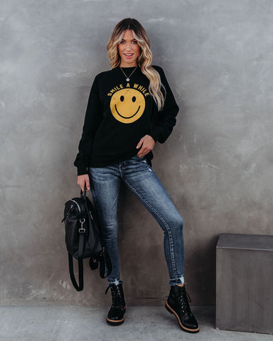 Sweatshirt aus Baumwollmischung „Smile A While“ 