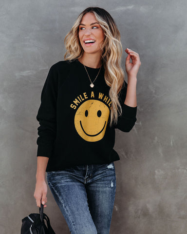 Sweatshirt aus Baumwollmischung „Smile A While“ 