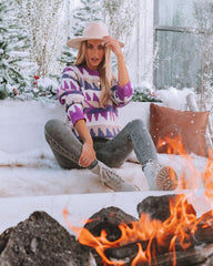 Snowdrift Knit Sweater - Purple Combo