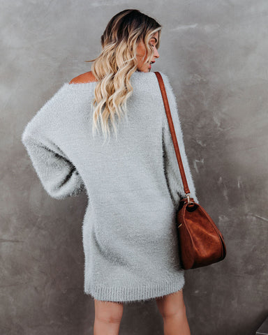 So In Love Knit Sweater Dress - Heather Grey