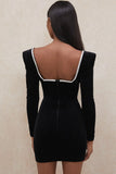 Rhinestone Button Deep V Blazer Dress
