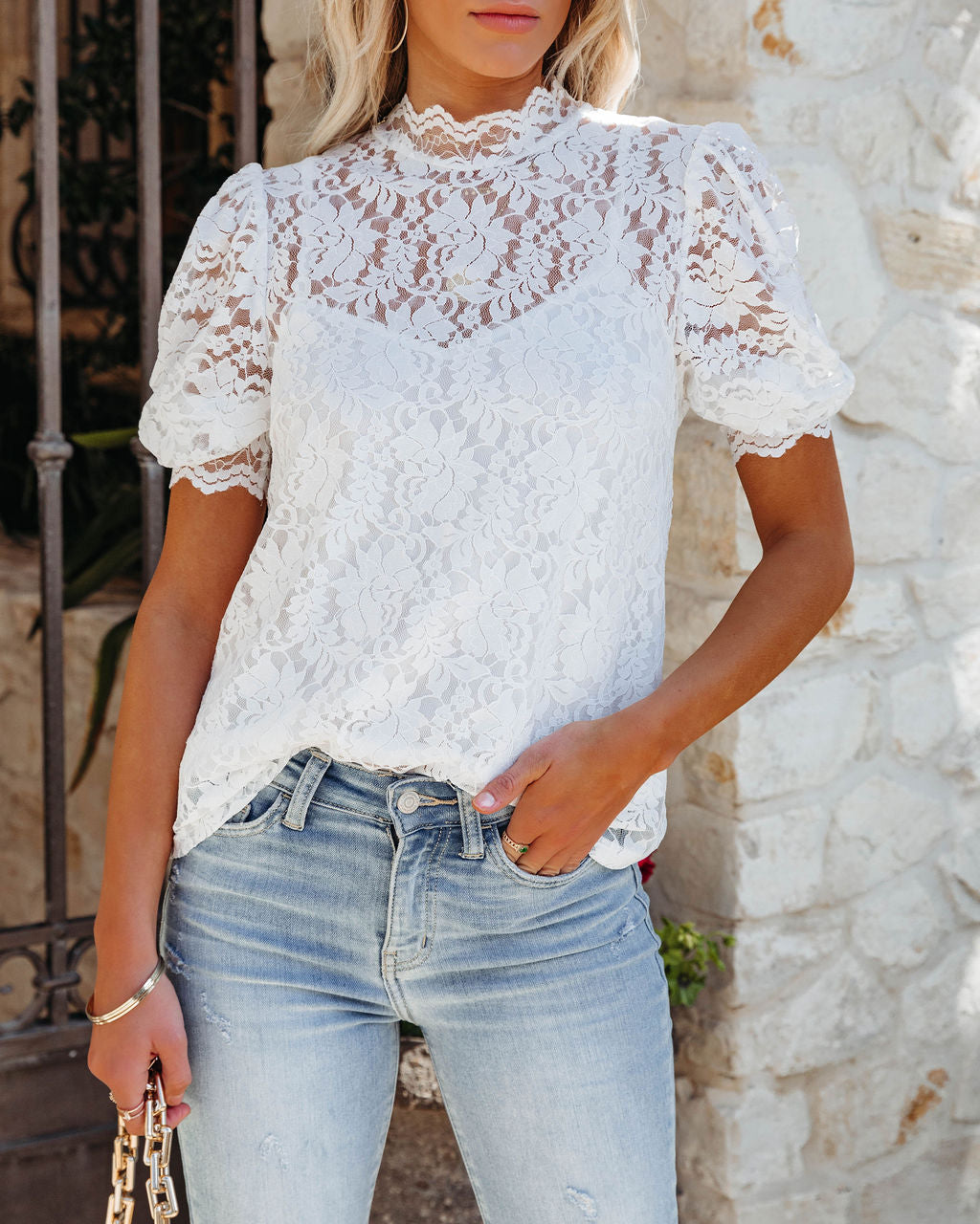 Sparks Will Fly Lace Blouse - Ivory