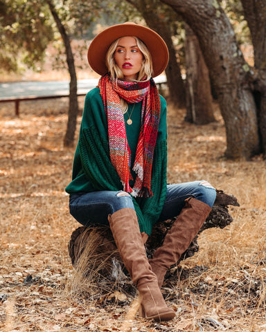 Spiced Plaid Blanket  Scarf