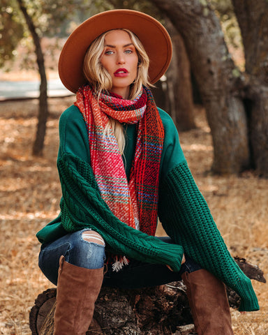 Spiced Plaid Blanket  Scarf