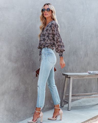 Spice Of Life Printed Drape Blouse