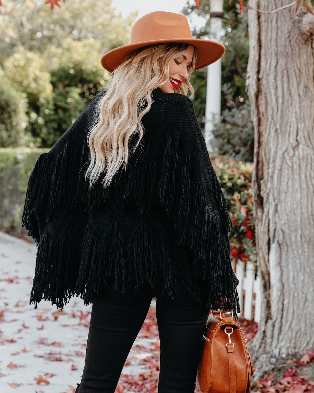 Spruce Fringe Knit Cardigan - Black