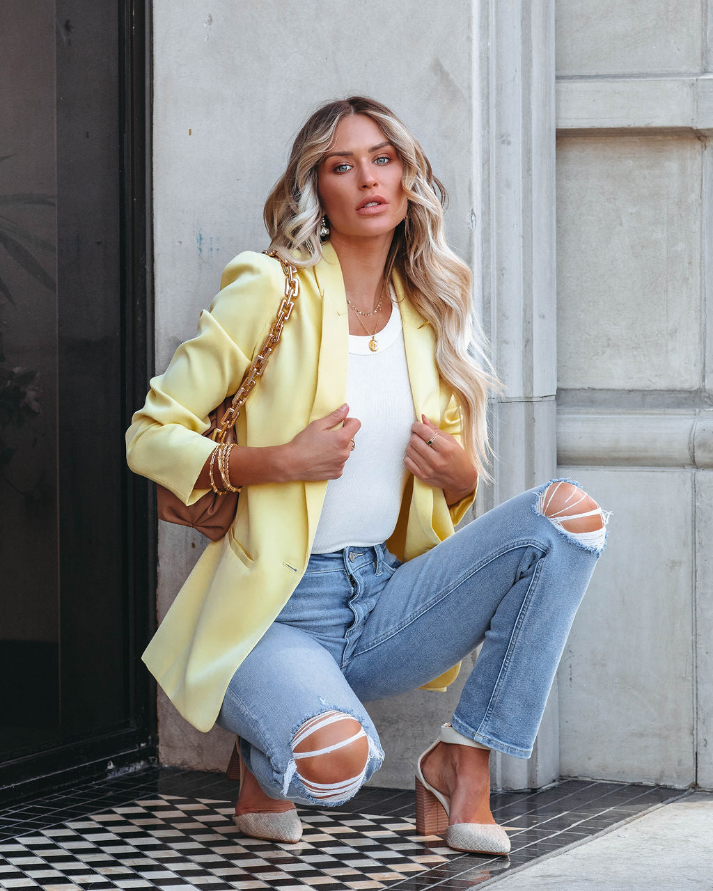 Standards Pocketed Blazer - Lemon