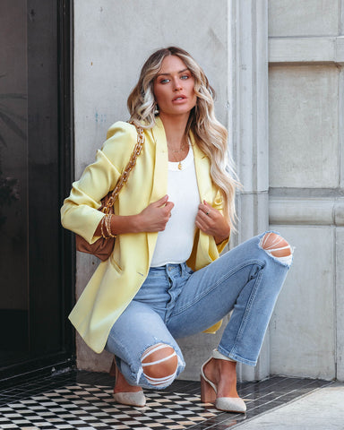 Standards Pocketed Blazer - Lemon