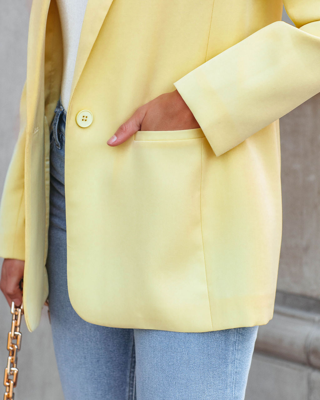 Standards Pocketed Blazer - Lemon